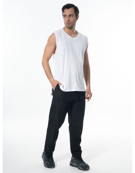 LA HAINE Linen pants 3B LM143 Black - Off-white LA HAINE - 9