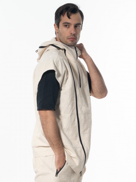 LA HAINE Sleeveless cardigan 3B LM135 Off-white LA HAINE - 4