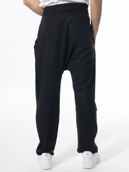 LA HAINE Παντελόνι λινό 3B LM100 Μαύρο LA HAINE - 2