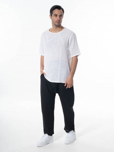 LA HAINE Παντελόνι λινό 3B LM100 Μαύρο LA HAINE - 8