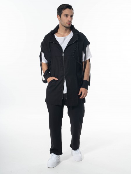 LA HAINE Παντελόνι λινό 3B LM100 Μαύρο LA HAINE - 10