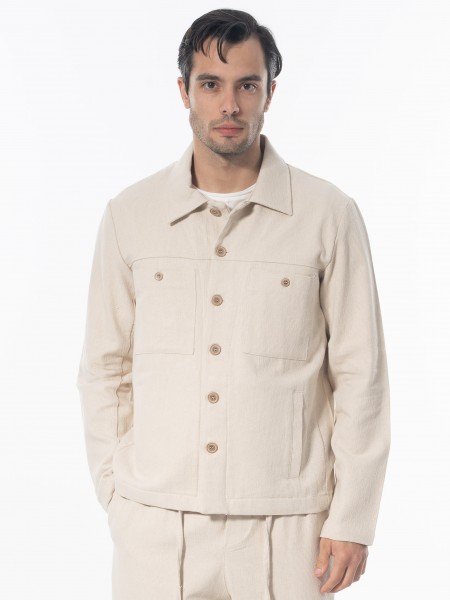 XAGON MAN Jacket - Yarn jacket 2ZUK397 Beige XAGON MAN - 1