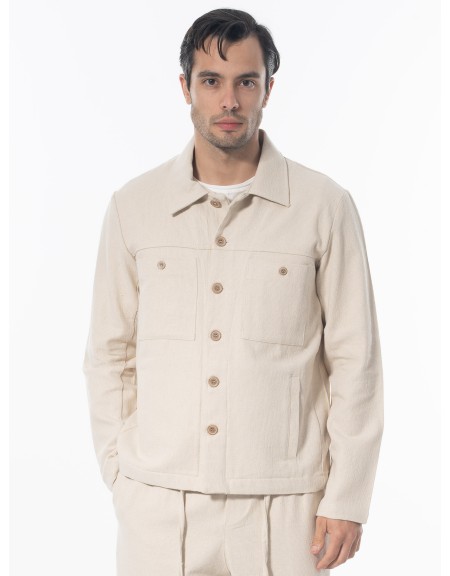 XAGON MAN Jacket - Yarn jacket 2ZUK397 Beige XAGON MAN - 1
