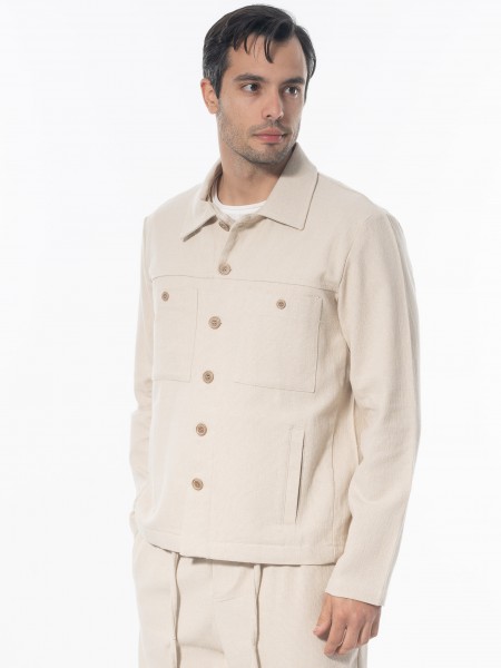 XAGON MAN Jacket - Yarn jacket 2ZUK397 Beige XAGON MAN - 3