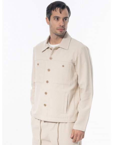 XAGON MAN Jacket - Yarn jacket 2ZUK397 Beige XAGON MAN - 3