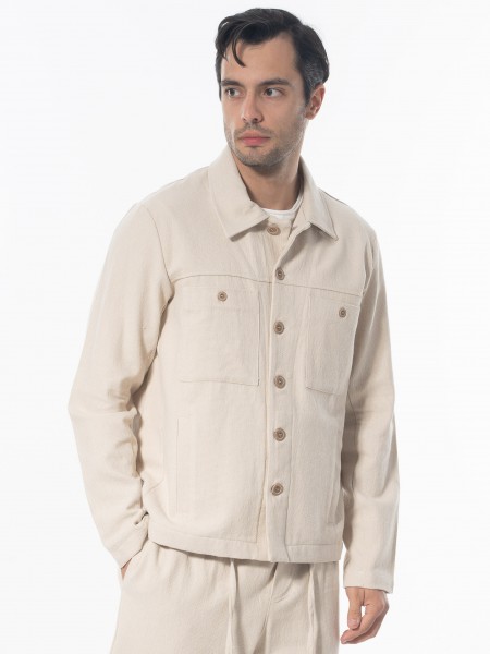 XAGON MAN Jacket - Yarn jacket 2ZUK397 Beige XAGON MAN - 4