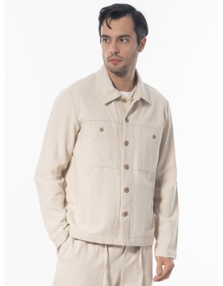 XAGON MAN Jacket - Yarn jacket 2ZUK397 Beige XAGON MAN - 4