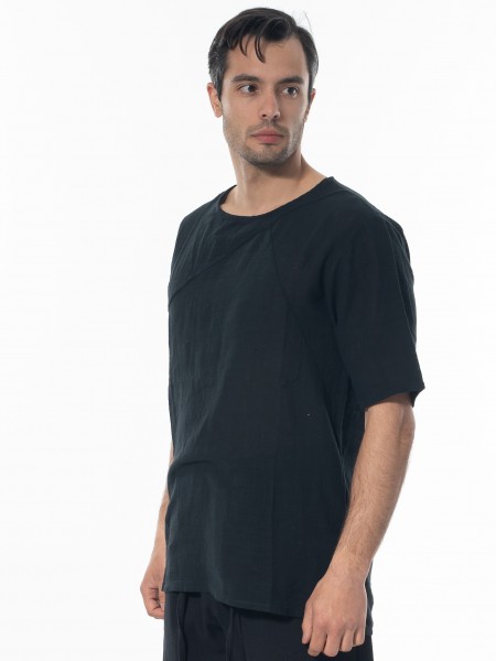 LA HAINE T-shirt linen 3V LM140 Black LA HAINE - 3