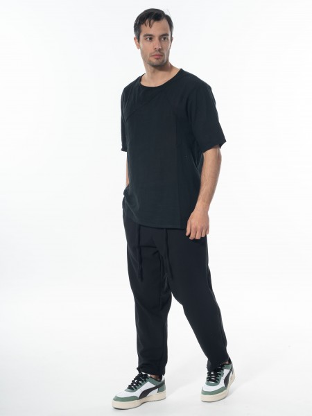 LA HAINE T-shirt linen 3V LM140 Black LA HAINE - 8