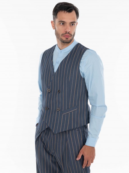 OVER-D Γιλέκο OE1S2S4I05 Μπλε - Καφέ OVER-D - 2