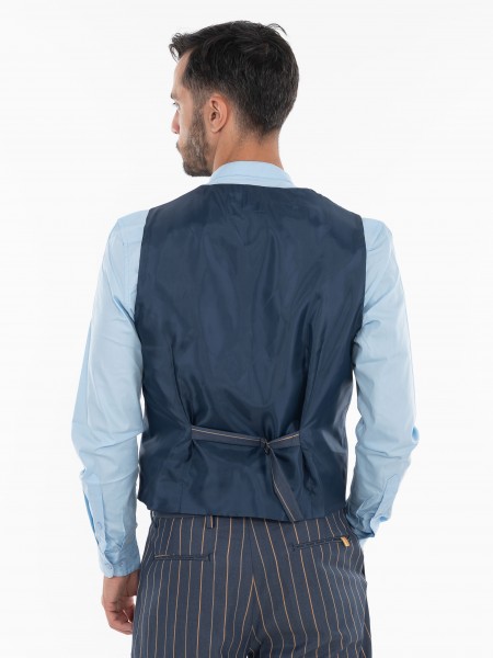 OVER-D Γιλέκο OE1S2S4I05 Μπλε - Καφέ OVER-D - 4