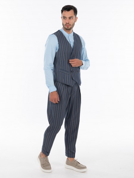 OVER-D Γιλέκο OE1S2S4I05 Μπλε - Καφέ OVER-D - 12