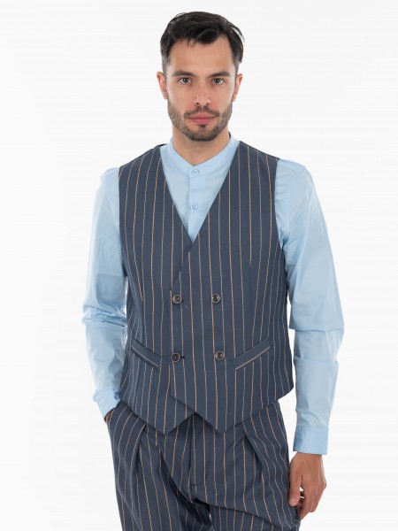 OVER-D Γιλέκο OE1S2S4I05 Μπλε - Καφέ OVER-D - 14