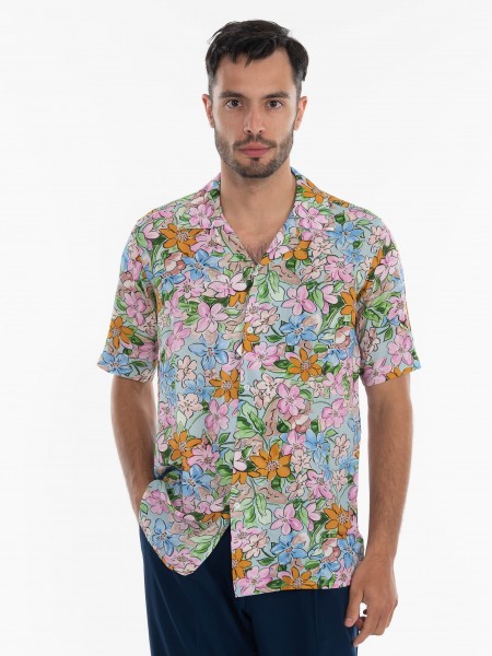 OVER-D Πουκάμισο κοντομάνικο OE1S2S4C07 Ροζ - Μπλε OVER-D - 1