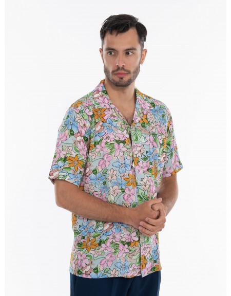 OVER-D Πουκάμισο κοντομάνικο OE1S2S4C07 Ροζ - Μπλε OVER-D - 3