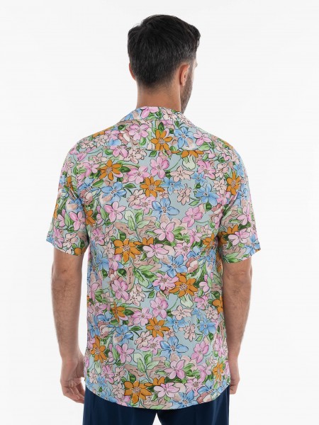 OVER-D Πουκάμισο κοντομάνικο OE1S2S4C07 Ροζ - Μπλε OVER-D - 4