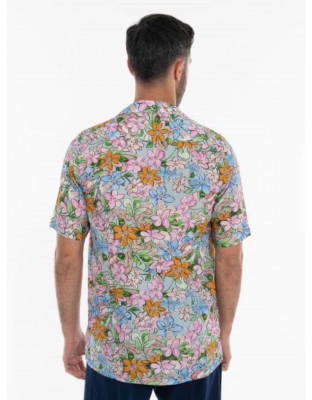 OVER-D Πουκάμισο κοντομάνικο OE1S2S4C07 Ροζ - Μπλε OVER-D - 4