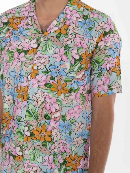 OVER-D Πουκάμισο κοντομάνικο OE1S2S4C07 Ροζ - Μπλε OVER-D - 5