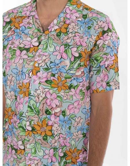 OVER-D Πουκάμισο κοντομάνικο OE1S2S4C07 Ροζ - Μπλε OVER-D - 5