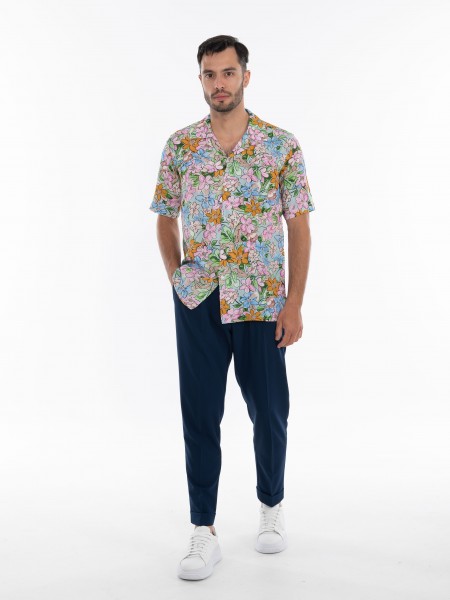 OVER-D Πουκάμισο κοντομάνικο OE1S2S4C07 Ροζ - Μπλε OVER-D - 6