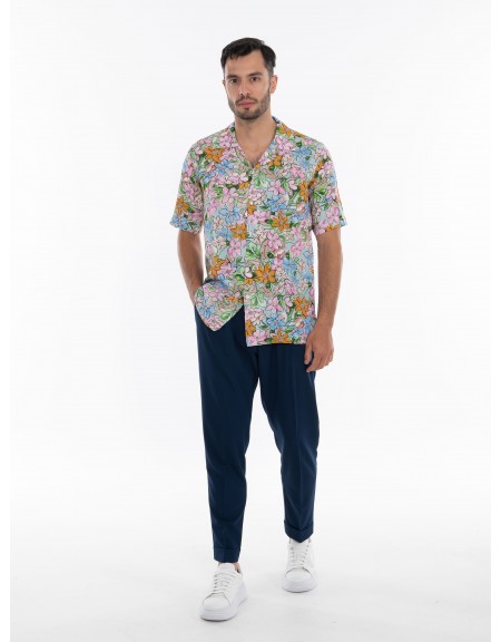 OVER-D Πουκάμισο κοντομάνικο OE1S2S4C07 Ροζ - Μπλε OVER-D - 6