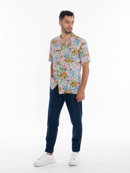 OVER-D Πουκάμισο κοντομάνικο OE1S2S4C07 Ροζ - Μπλε OVER-D - 7