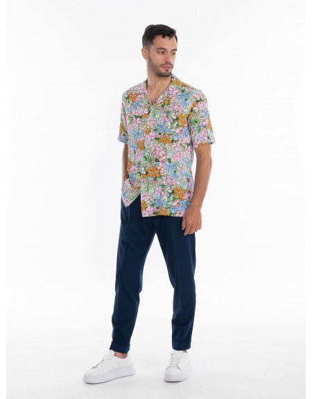 OVER-D Πουκάμισο κοντομάνικο OE1S2S4C07 Ροζ - Μπλε OVER-D - 7