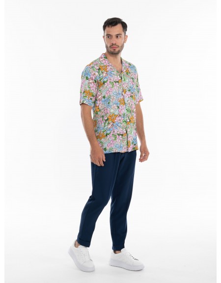 OVER-D Πουκάμισο κοντομάνικο OE1S2S4C07 Ροζ - Μπλε OVER-D - 8