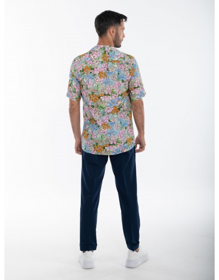 OVER-D Πουκάμισο κοντομάνικο OE1S2S4C07 Ροζ - Μπλε OVER-D - 9