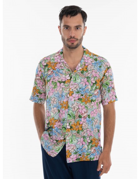 OVER-D Πουκάμισο κοντομάνικο OE1S2S4C07 Ροζ - Μπλε OVER-D - 10