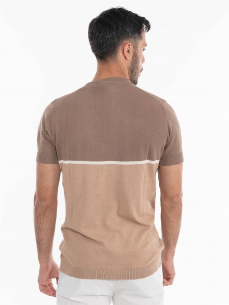 OVER-D T-shirt νημάτινο OE1S2S4M10 Καφέ - Μπεζ OVER-D - 4