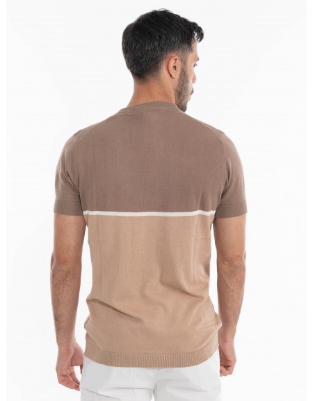 OVER-D T-shirt νημάτινο OE1S2S4M10 Καφέ - Μπεζ OVER-D - 4