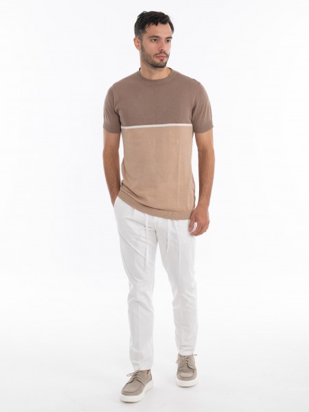 OVER-D T-shirt νημάτινο OE1S2S4M10 Καφέ - Μπεζ OVER-D - 6