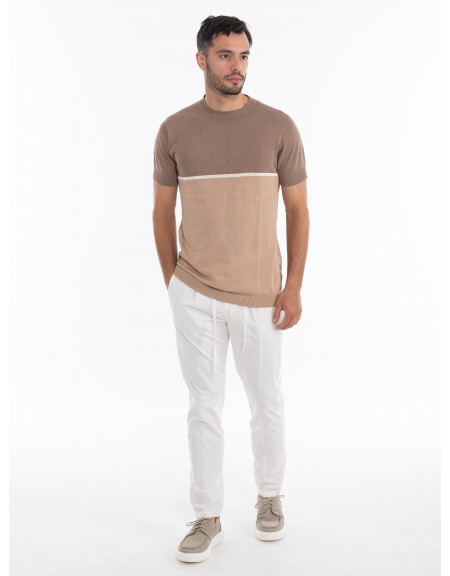 OVER-D T-shirt νημάτινο OE1S2S4M10 Καφέ - Μπεζ OVER-D - 6