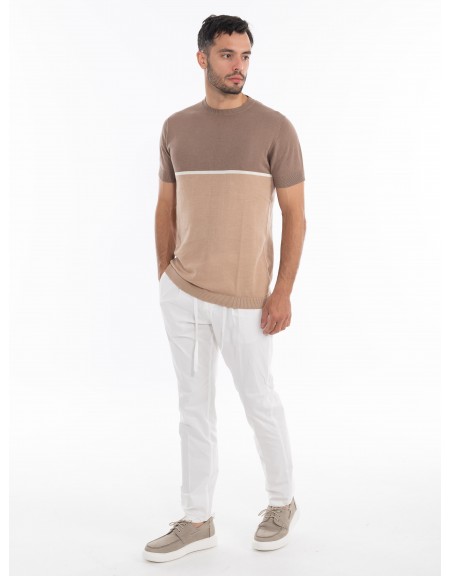 OVER-D T-shirt νημάτινο OE1S2S4M10 Καφέ - Μπεζ OVER-D - 7