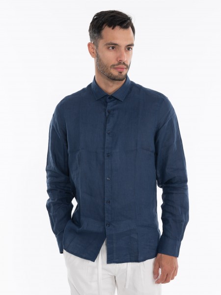 OVER-D Πουκάμισο λινό OE1S2S4C49 Μπλε OVER-D - 1