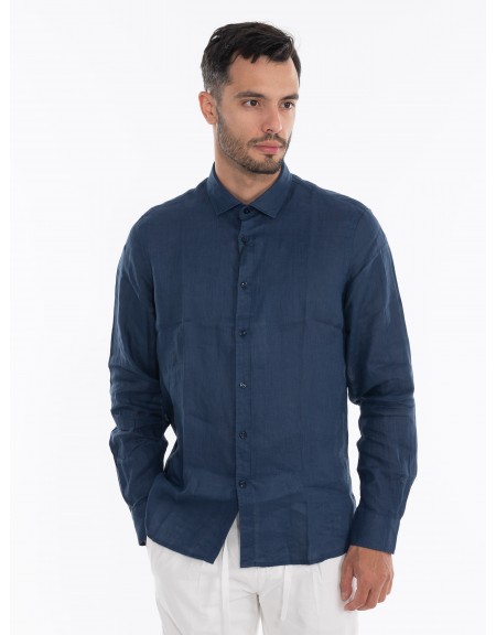 OVER-D Πουκάμισο λινό OE1S2S4C49 Μπλε OVER-D - 1