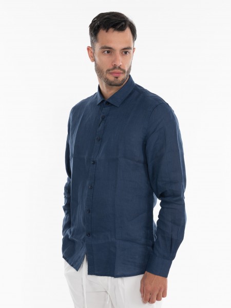 OVER-D Πουκάμισο λινό OE1S2S4C49 Μπλε OVER-D - 2