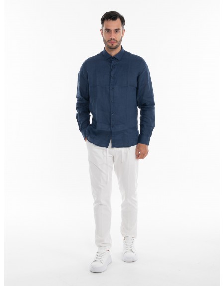 OVER-D Πουκάμισο λινό OE1S2S4C49 Μπλε OVER-D - 6