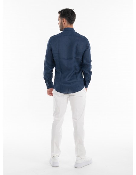 OVER-D Πουκάμισο λινό OE1S2S4C49 Μπλε OVER-D - 9