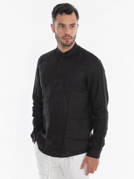 OVER-D Linen shirt mao OE1S2S4C48 Black OVER-D - 1