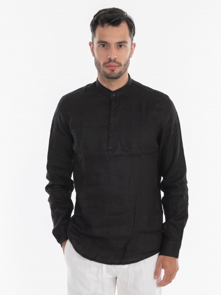 OVER-D Linen shirt mao OE1S2S4C48 Black OVER-D - 2