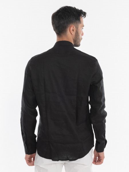 OVER-D Linen shirt mao OE1S2S4C48 Black OVER-D - 4