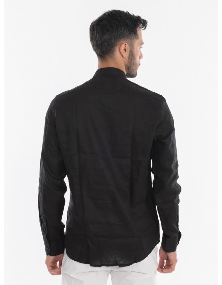 OVER-D Linen shirt mao OE1S2S4C48 Black OVER-D - 4