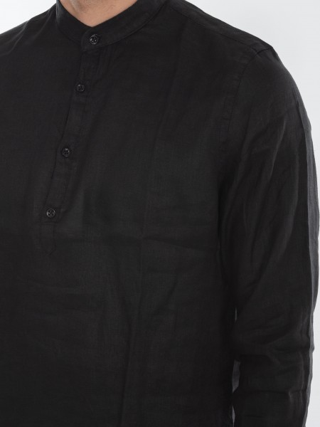 OVER-D Linen shirt mao OE1S2S4C48 Black OVER-D - 5