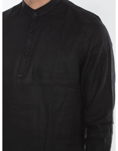 OVER-D Linen shirt mao OE1S2S4C48 Black OVER-D - 5