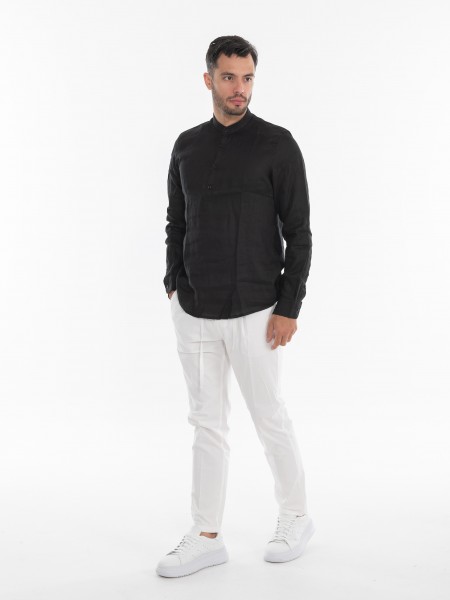 OVER-D Linen shirt mao OE1S2S4C48 Black OVER-D - 7