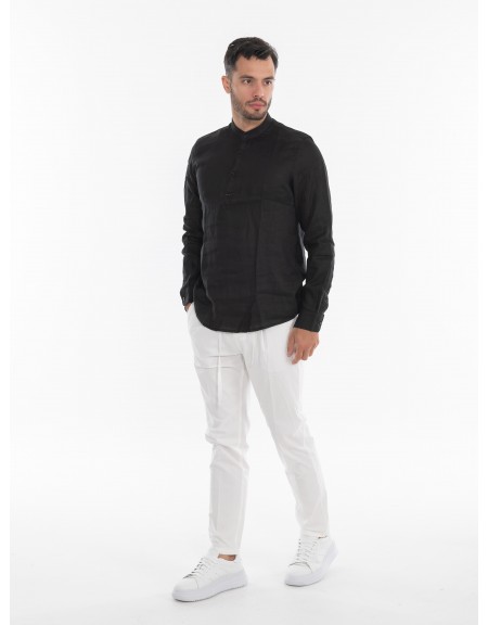 OVER-D Linen shirt mao OE1S2S4C48 Black OVER-D - 7