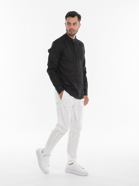 OVER-D Linen shirt mao OE1S2S4C48 Black OVER-D - 8