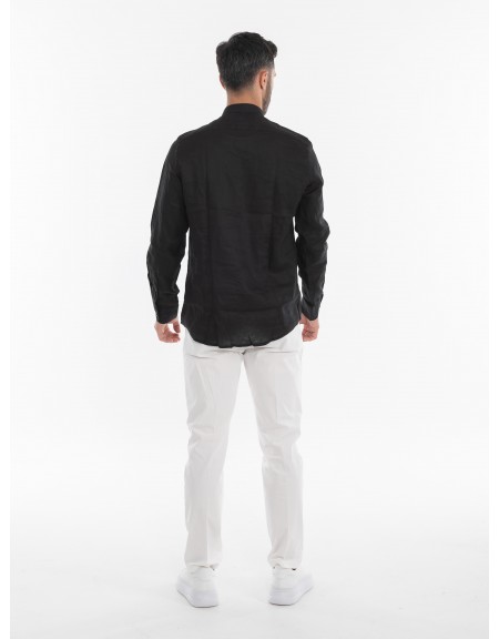 OVER-D Linen shirt mao OE1S2S4C48 Black OVER-D - 9